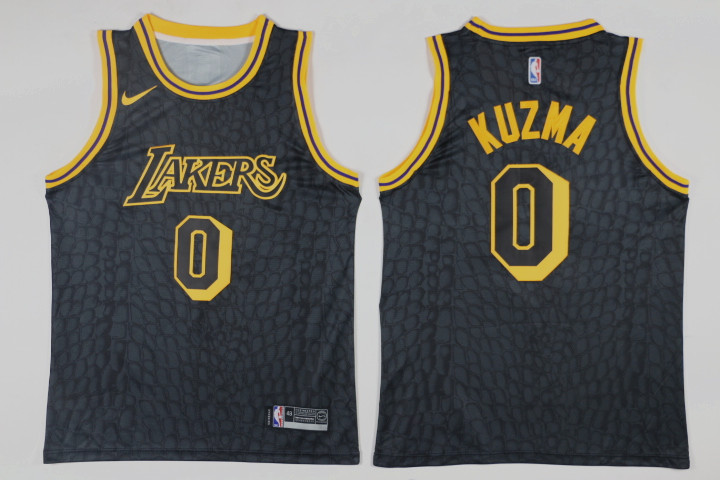 Men Los Angeles Lakers 0 Kuzma Black Game Nike NBA Jerseys